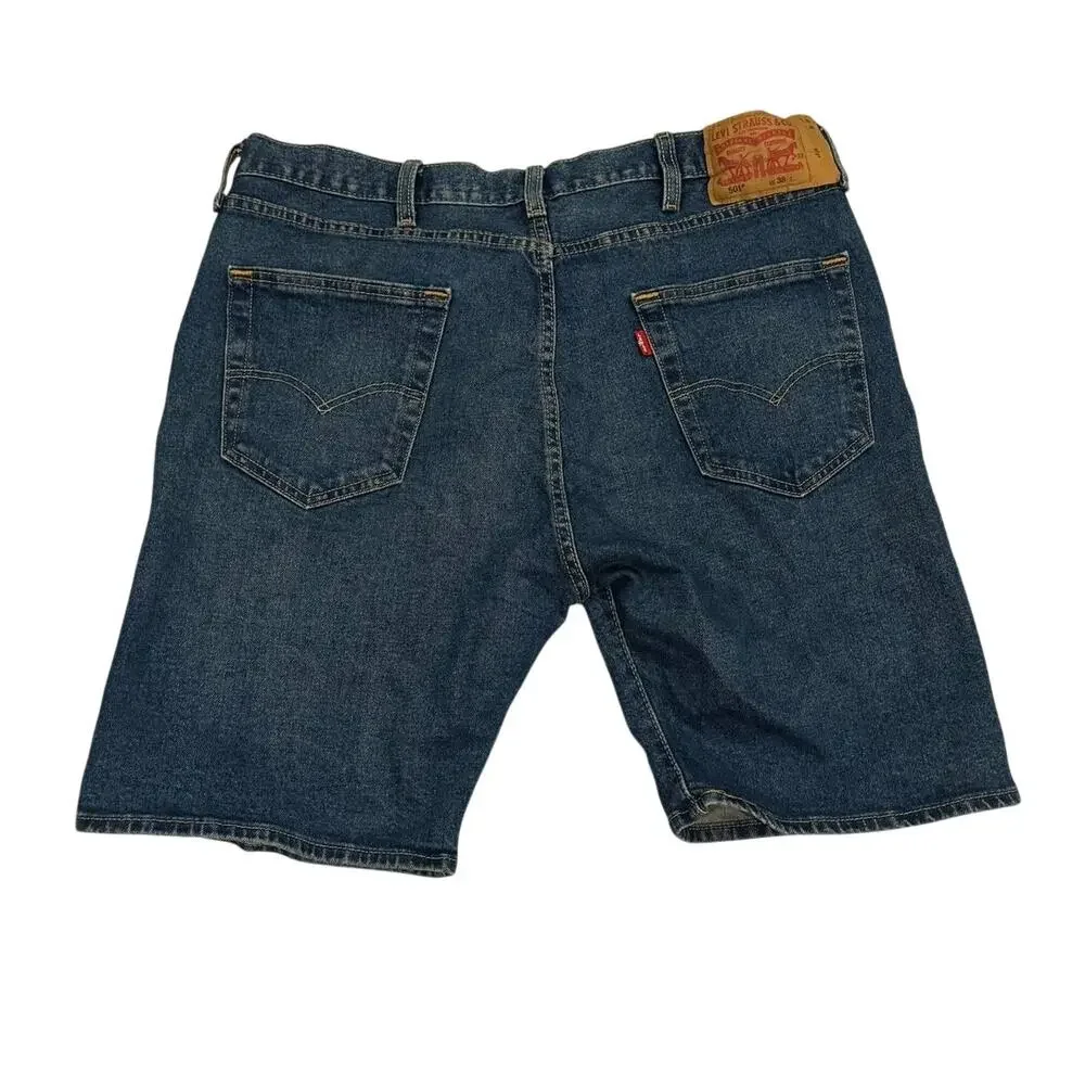 Levi's 501 Denim Shorts Mens 38 Medium Wash Button Fly Stretch 9 Inseam
